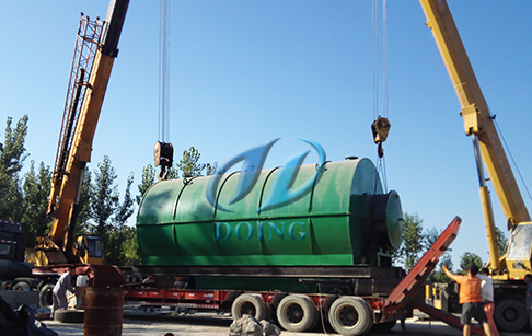 恭喜河北唐山两台12吨废轮胎炼油设备成功安装