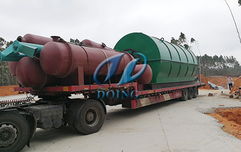 恭喜广东湛江3台10吨废轮胎炼油设备成功安装