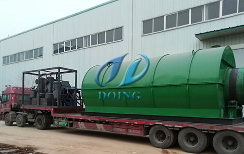 恭喜辽宁省客户购买的两台10吨废轮胎炼油设备完成发货