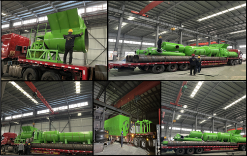 东盈新式油泥裂解设备发往安徽客户项目现场