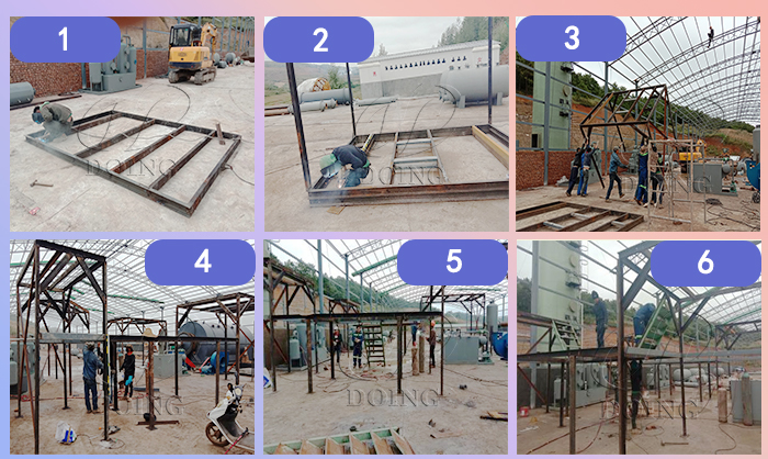 轮胎炼油设备安装现场