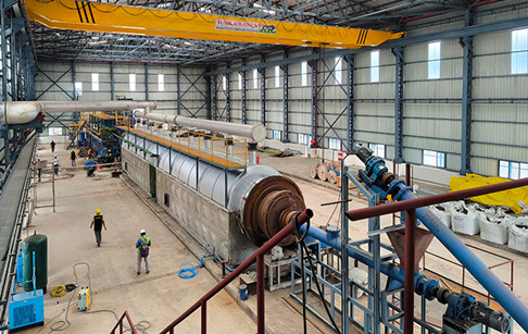 东盈连续式废旧轮胎裂解生产线在印度完成安装