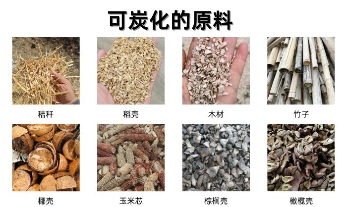 炭化炉可炭化的原料