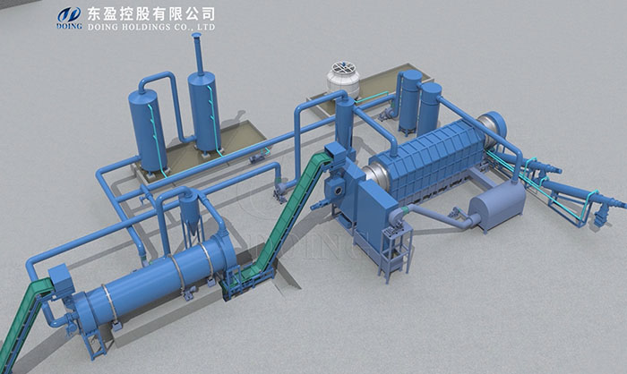 连续式炭化炉3d模型