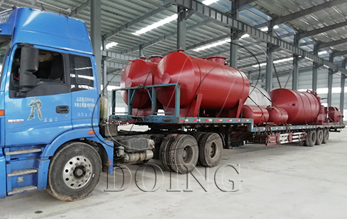 一台10吨轮胎油精炼设备发往尼日利亚