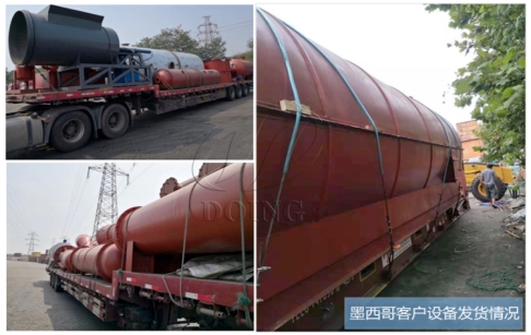 一台12吨废塑料炼油设备发往墨西哥